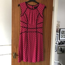 Connected Apparel Ladies Silky Style Pink & Black Occasion Evening Party Dress,6