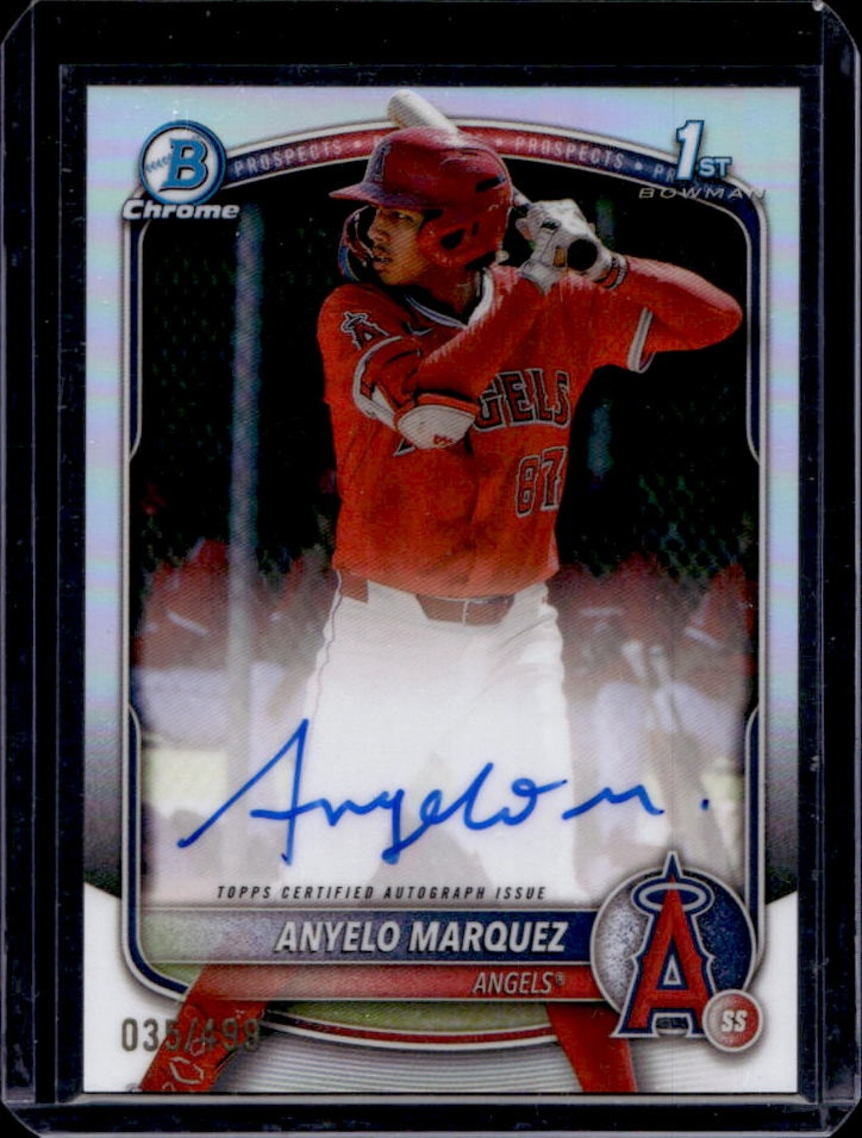2025 Bowman Chrome Anyelo Marquez Auto Refractor 1st #35/499 Angels