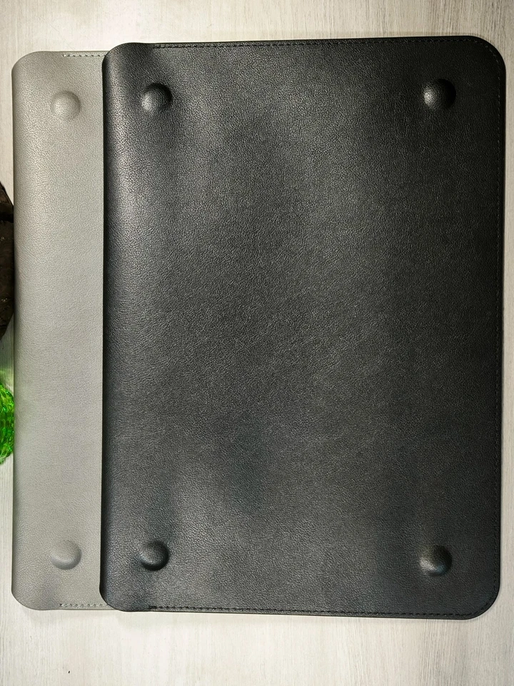 Slim PU Leather Laptop Sleeve 15,4-16 Inch Case for MacBook HP Dell Gray Black - Image 2 of 4