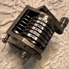 Roberts Offset Numbering Machine 6 Digit model Antique GOTHIC Reverse Made USA