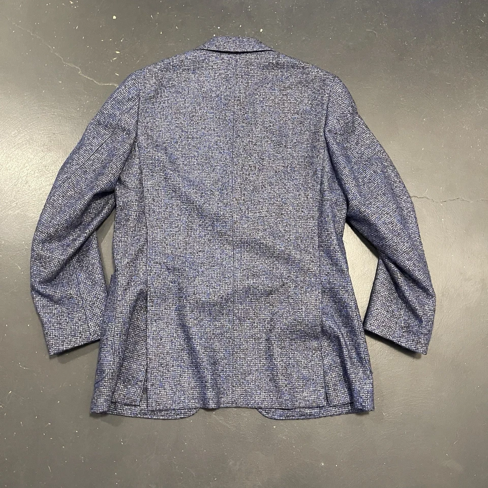 Casaco esportivo Canali Kei blazer masculino tamanho 40R azul não estruturado lã alpaca poli - Imagem 2 de 4