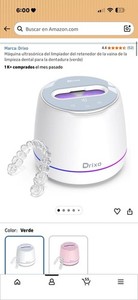 Drixo Ultrasonic Cleaning Dental Retainer Cleaner White Purple