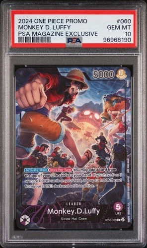 One Piece Monkey D. Luffy One Piece Promo OP05-060 PSA Magazine Exclusive PSA 10