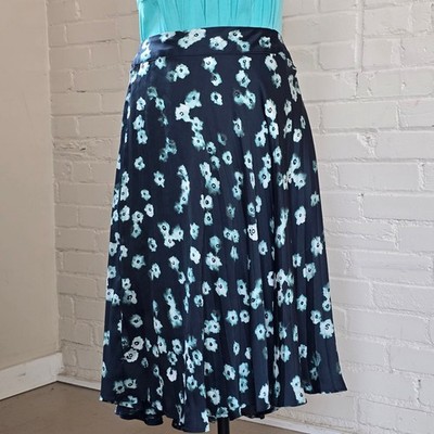 Simply Vera Vera Wang Contemporary Emerald Green Watercolor Floral Midi Skirt
