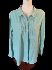 Gingham Embroidered Button Down Shirt XL Uncommon Thread J Jill Women’s Cotton