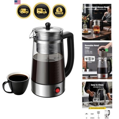 10-Cup Electric Percolator Coffee Pot, Glass Percolator Coffee Maker with Bor...