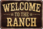 Welcome To The Ranch Tin Metal Signs Home Décor 8x12 Vintage Western Farmhouse