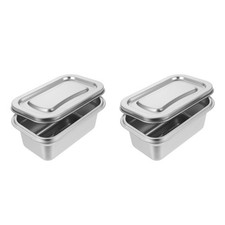 2 Pack Reusable Ice Cream Storage Containers for Freezer with Lids Stainless ...