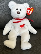 New 1993 TY Beanie Babies Valentino the Bear PVC Stuffed Animal Plush Bean Bag
