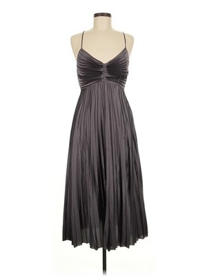 strapless open back dress Emersyn Olive Pleated Midi Dress  Inherit Co