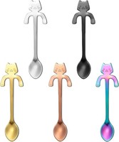 KaffeelöFfel Edelstahl Katzen Design 5 StüCk FüR Tee Milch Kaffee Dessert