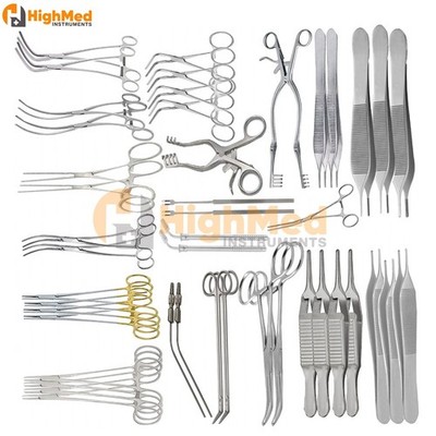 52 PCS Complete Vascular Surgery Set  CE Certified Surgical Instruments
