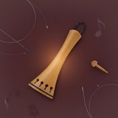 2 Teile Violin Tailpiece Sturdy Geigen-Saitenhalter mit Seil glatt poliert