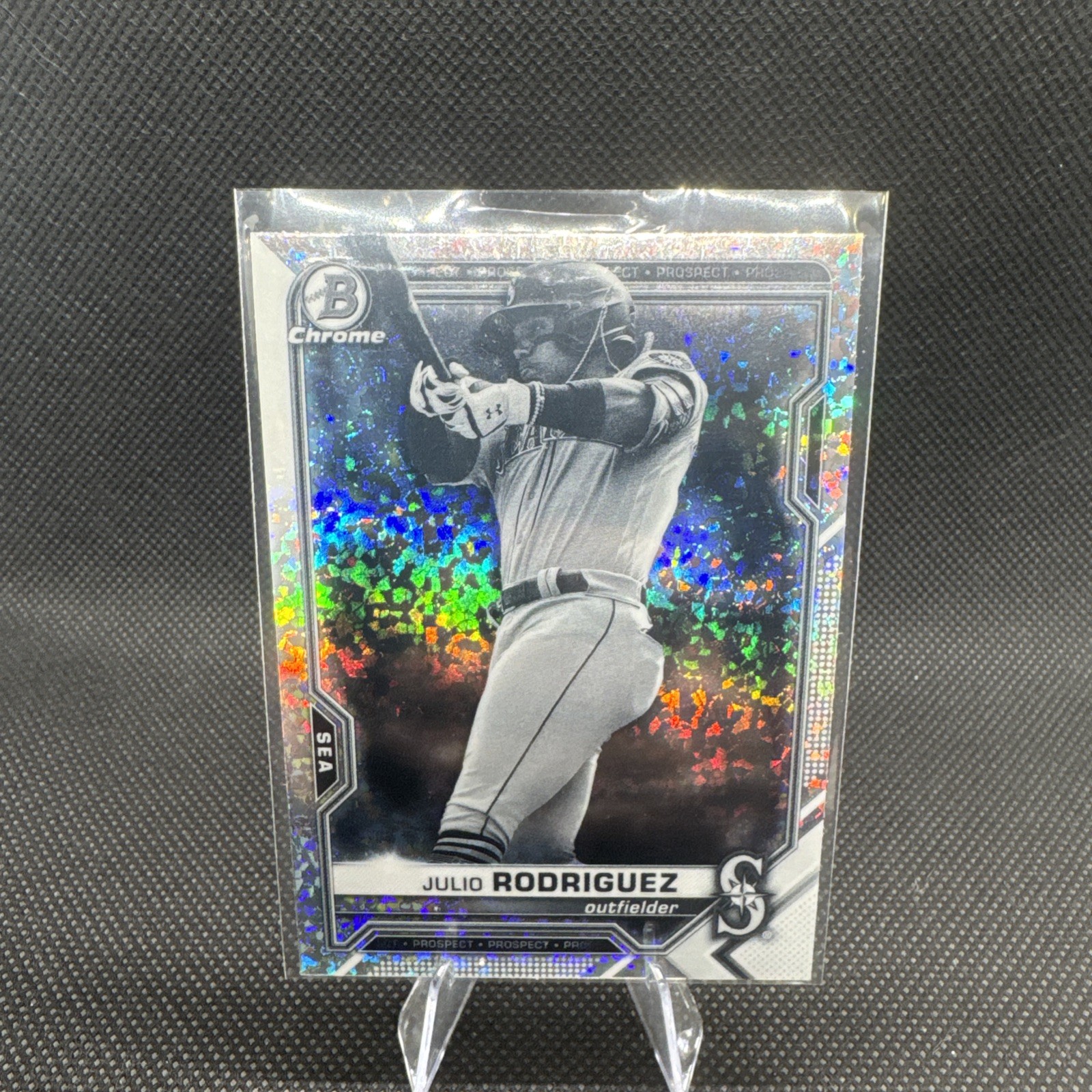 2021 Bowman Chrome - Julio Rodriguez #BCP-231 Black & White Diamond Refractor