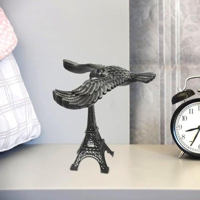Silver Balancing Eagle Statue 1 Pc   Art Metal Eiffel Tower Showpiece, Gravity 