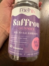 Enerix Saffron Gummies 88.5mg | Focus & Relaxation | Raspberry Flavor | 60 Count