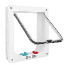 Cat Door for Interior and Exterior Doors with 4-Way Locking System - Pet Door