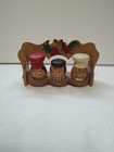 Wooden 2 1/2" Chef Salt, Pepper and Kokeshi Container On Decorative Shelf — photo 1