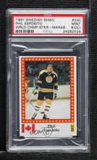 1991 Hockey World Championship Stickers Marabou Back Phil Esposito (OC) HOF 0p1e