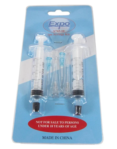 A74310 6pc SYRINGE KIT FOR THE PRECISE APPLICATION OF LIQUID GLUE GREASE & OIL