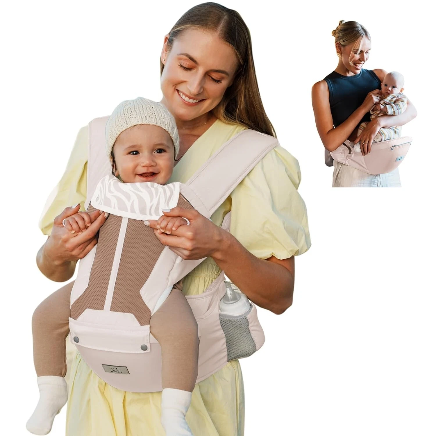 6-in-1 Baby Carrier Newborn to Toddler Adjustable Detachable for 7-50lbs - PINK