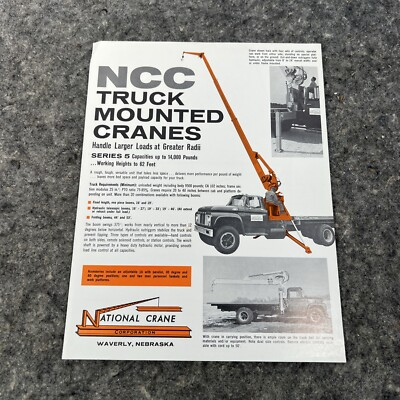 #ad #ad National Crane Corporation Truck Mounted Crane Series 5 Sales Brochure $7.65