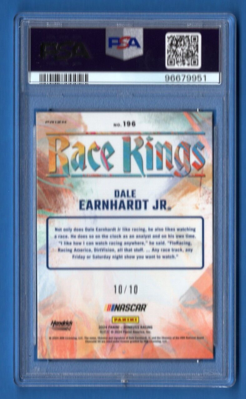 2024 Panini Donruss Optic Race Kings Dale Earnhardt Jr. PSA 10 - 10-10 Gold view 2