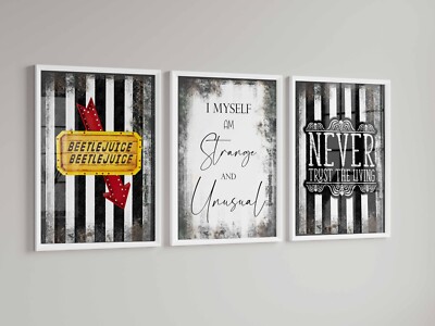 Gothic Print, Gothic Beetlejuice Print, Bild, Wohndeko, Gothic Bild x3