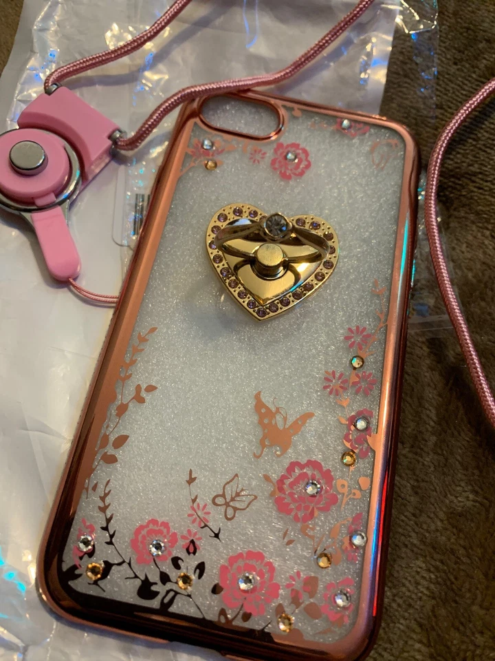 Floral print princess case with heart - iPhone 7/8 - no brand - Image 2 of 4