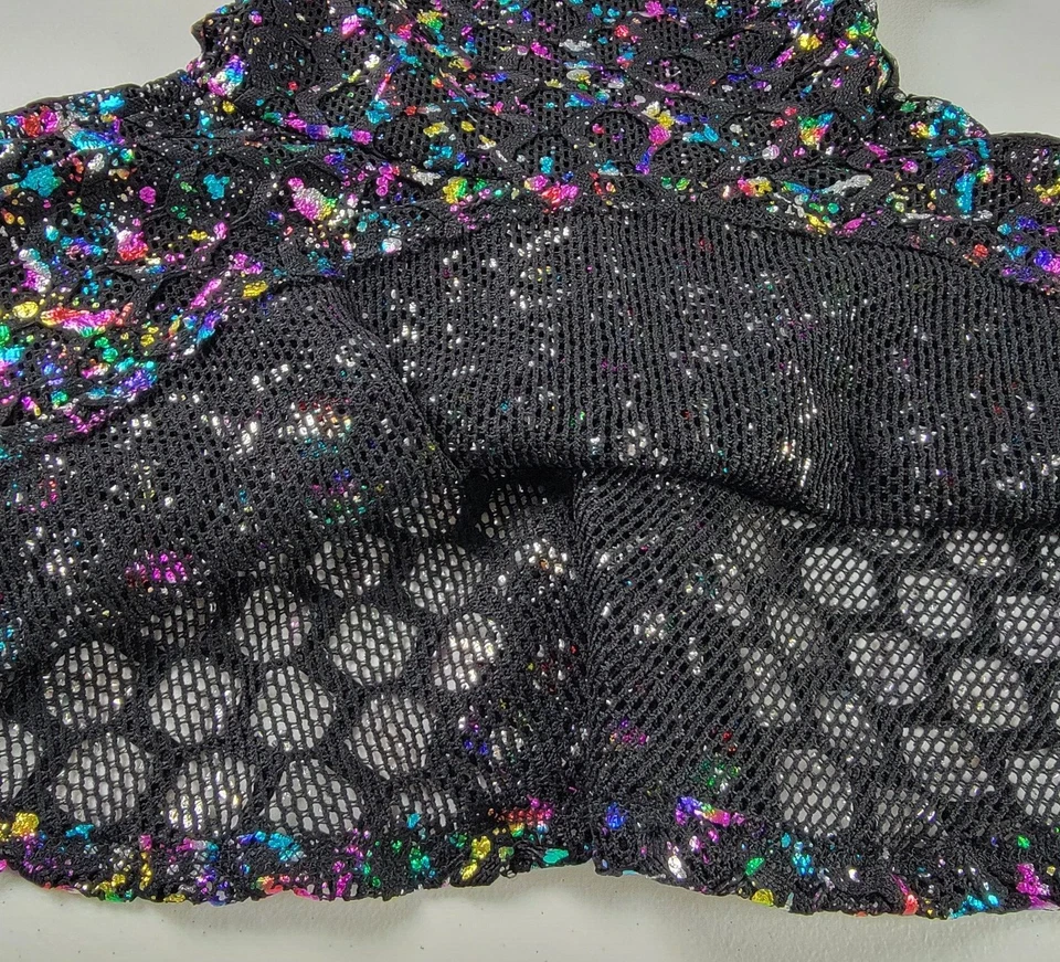 Little Mass Girls Size 4 Dress Black With Multicolor Sequin Glitter Short Sleeve - Image 3 of 4