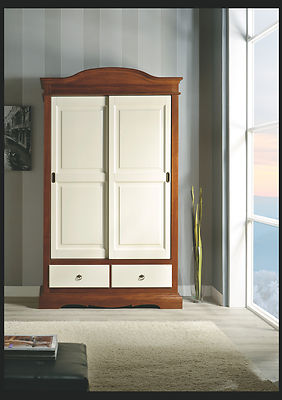 ARMADIO ARTE POVERA ANTE SCORREVOLI NOCE E PANNA MOR