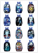 3D Print Undertale Student School Backpack Bookbag Blue Shoulders Travel Bag