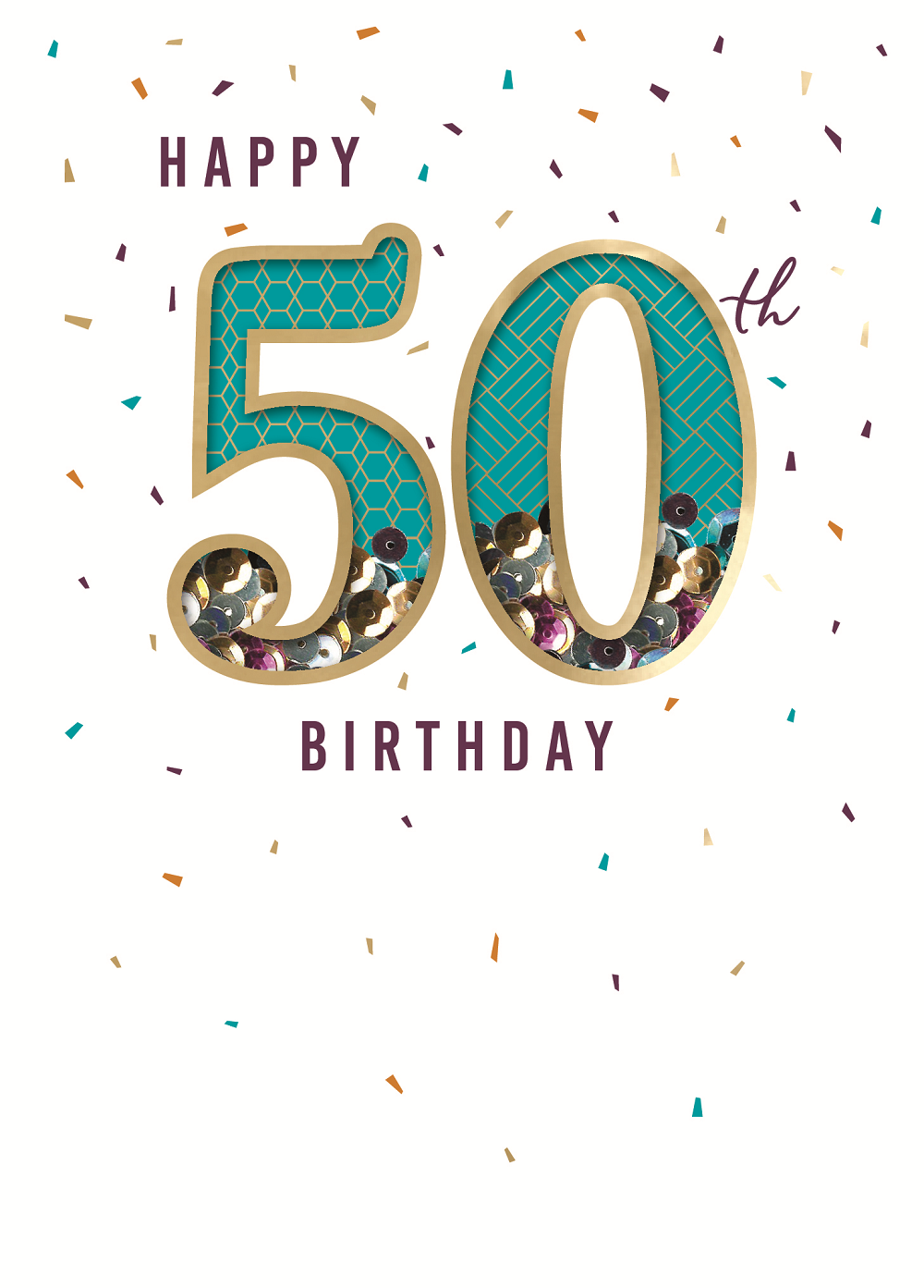 Happy 50th Birthday Enjoy Embellished Birthday Greeting Card Autograph Cards