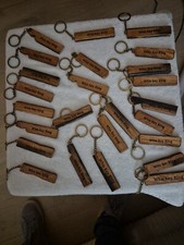 Handmade And Engraved Oak Keyring Made From A Whisky Whiskey Barrell Stave