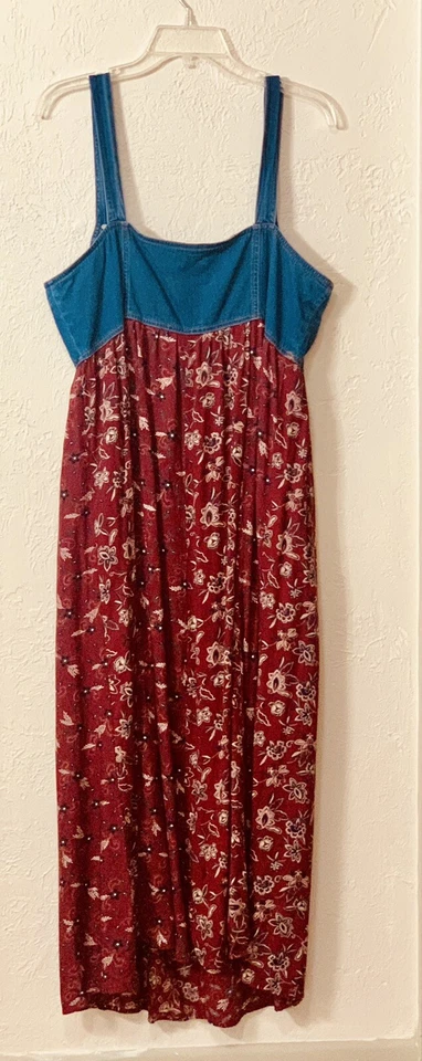 Maxi Vestido Jersey Vintage CL Carole Little Sport Con Tirantes Talla 14 Foto 3 de 4