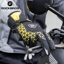 ROCKBROS Winter Cycling Gloves,Touch Screen Paded Bike Gloves PU Leather Palm XL