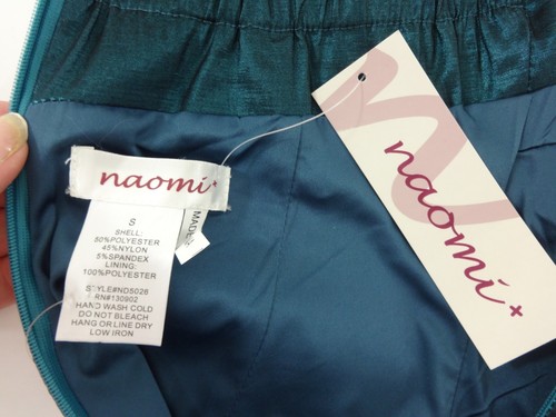 Nwt NAOMI Femmes Foncé Bleu Sarcelle Polyester Nylon Élasthanne Sans Soirée S - Photo 4 sur 5