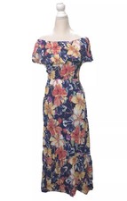 Fashion Nova Women's Size S Multicolor Floral Print Off the Shoulder Maxi Dress