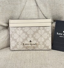 NEW Kate Spade Signature Spade Flower Small Slim Card Holder Dark Beige KI371