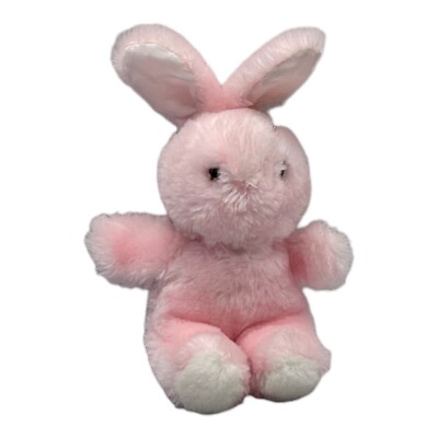 Vintage 1985 Applause Pink Rabbit Plush Stuffed Animal 8''