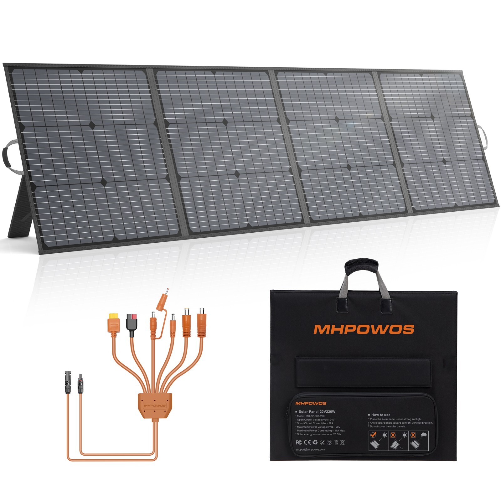 220W 20V Solar Panel Adapter Cable Kit for Jackery EXPLORER Powerstations Charge
