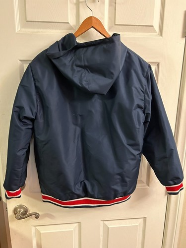 ✰ Cleveland INDIANS (Guardians) Reversible HOODED Nylon COAT ✰ YOUTH XL VG+ - Picture 4 of 15