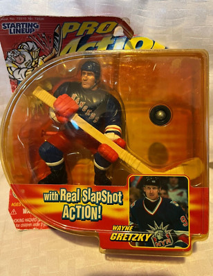 Action Slapper Starting Lineup Pro Action Real Slap Shot Wayne Gretzky Hockey Action ...