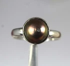 Tahitian Black South Sea Pearl 7.85 Carat Natural Round Gemstone Ring See Video
