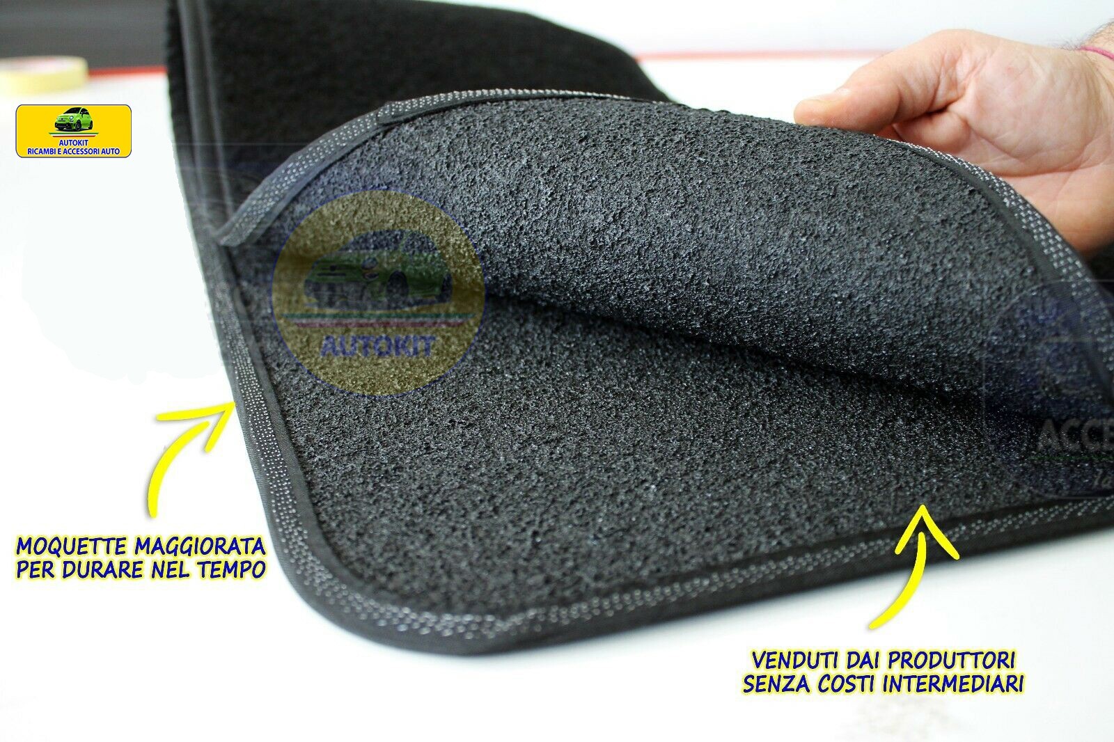 Tappetini Auto Specifici Per Sandero Stepway I/II 2008-2020 - Set 4 Pezzi In Moquette Nera Con Bordino Nero - Foto 8