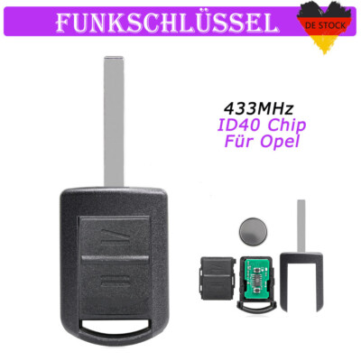 Funk Schlüssel Ersatz Rohling HU100 für Opel Corsa C Meriva A Combo Tigra ID40