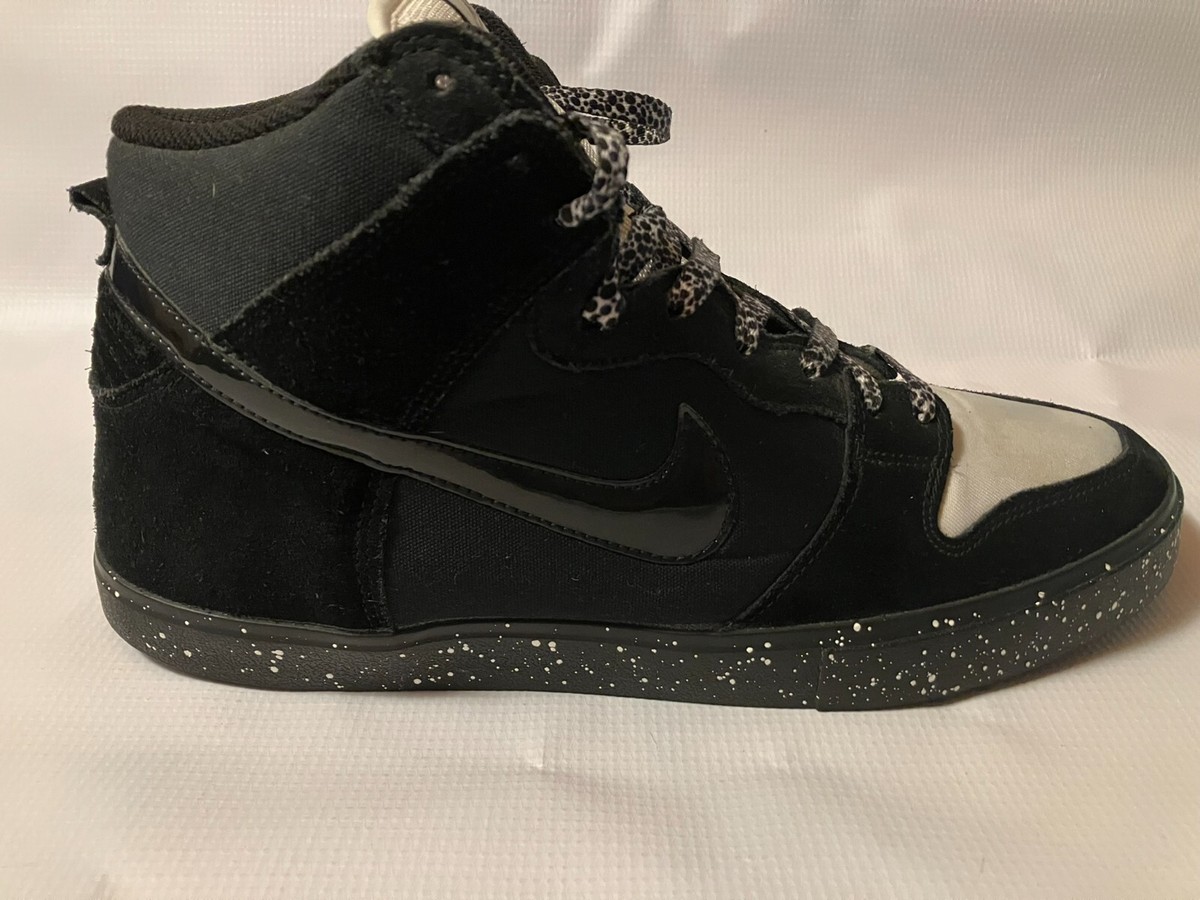 2012 Nike Dunk High LR Black White Speckle 487924-004 Men's Size