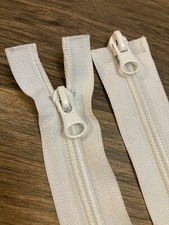 39 1/2&rdquo; / 100cm (1m) Long Off White Nylon Zipper 2 Way Open End 1 Zip