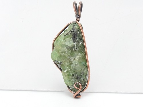 Colgante Esmeralda Áspero Alambre Envuelto Cobre Joyería 38X20X8MM Regalo Personalizado - Imagen 6 de 8