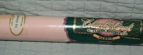 Charles Craft Aida Cross Stitch Fabric 14 Count Pink 15 x 18" NEW Fast Shipping - Picture 3 of 3